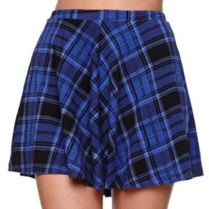 Pac Sun Blue Plaid Skater Skirt